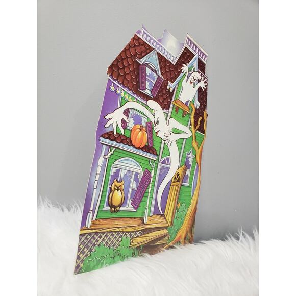 Vintage Hanging GHOST Halloween Decoration Cut HAUNTED HOUSE - Picture 6 of 6